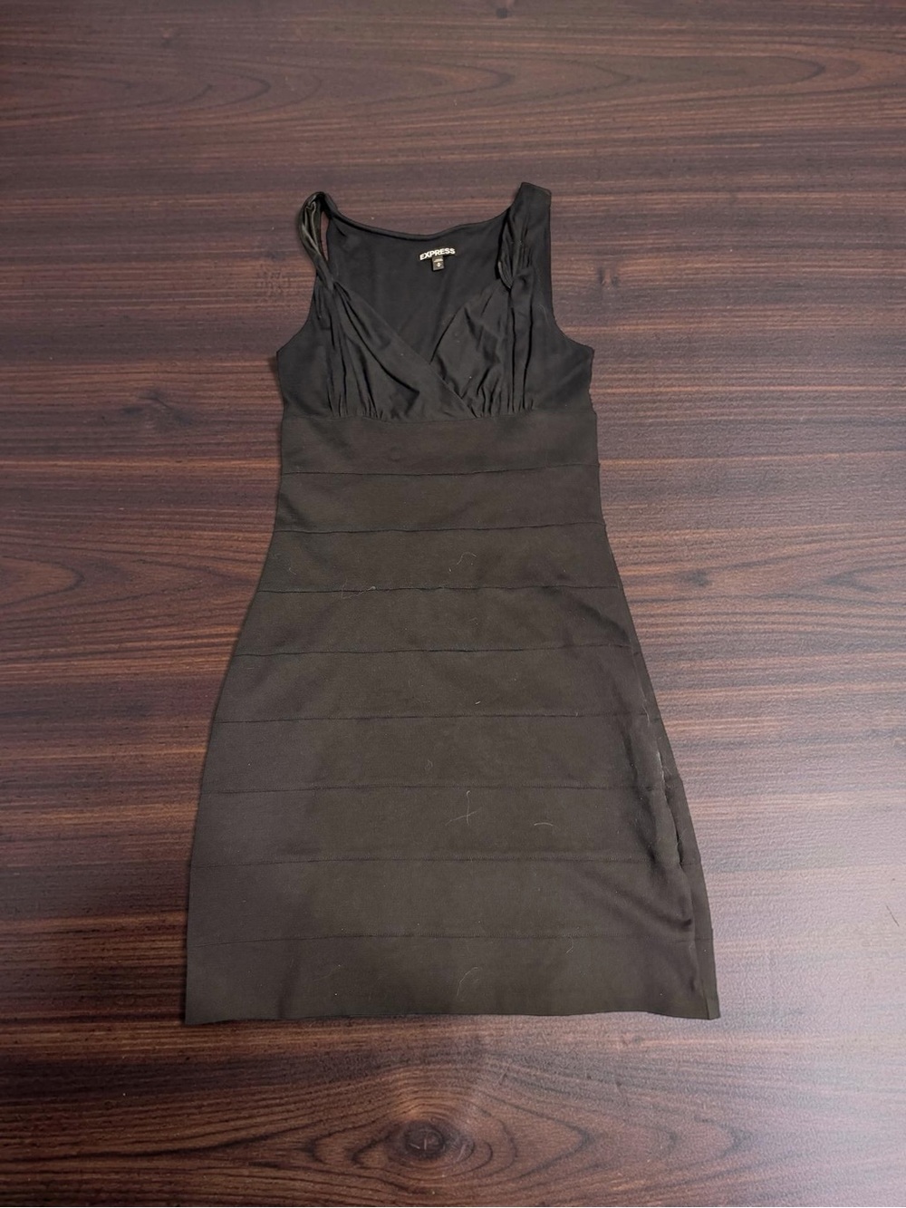 Express Black Sleeveless V-Neck Bandage Mini Dress